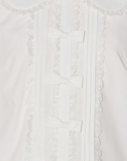 mellfy memory Whip sleeve Ribbon Blouse