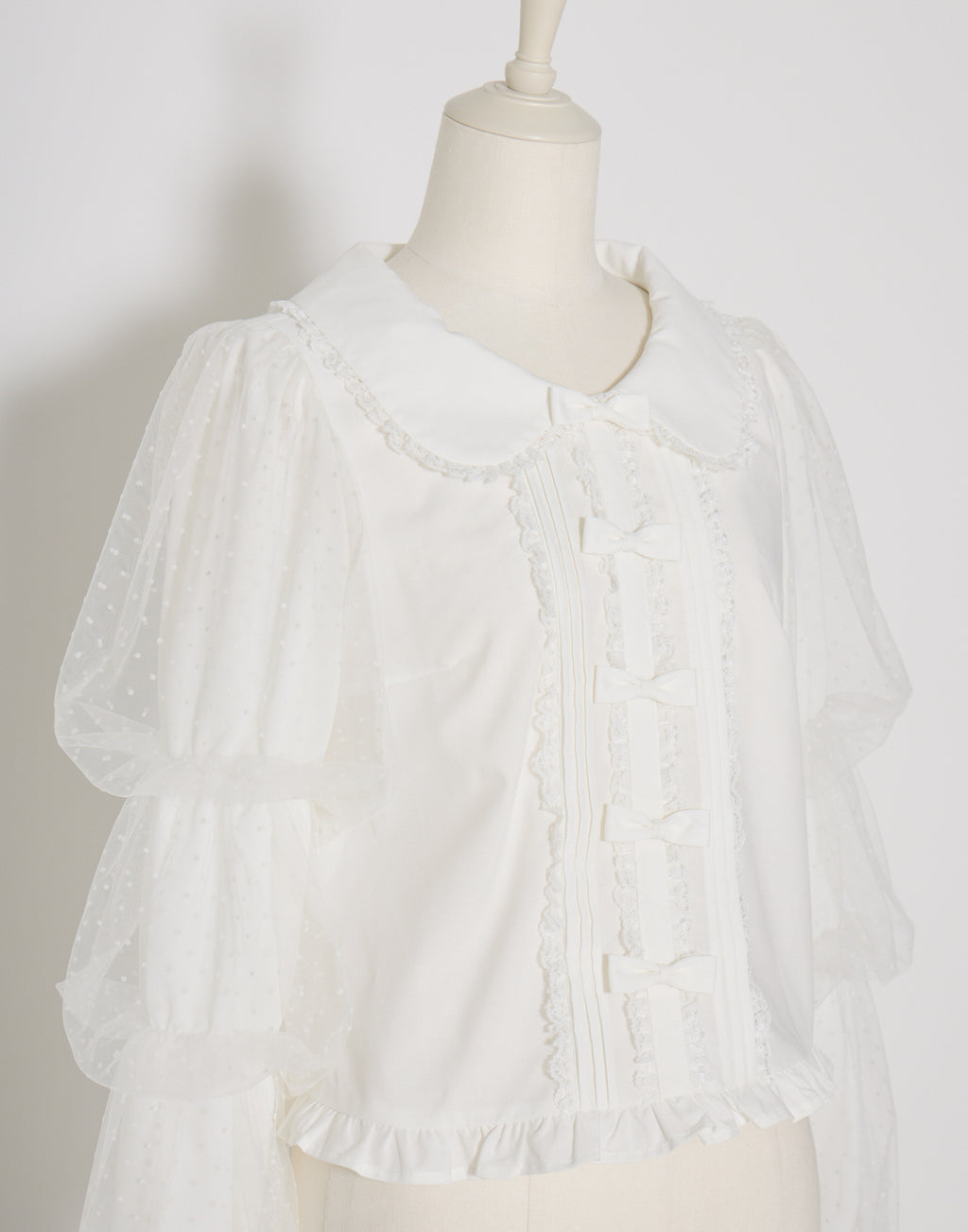 mellfy memory Whip sleeve Ribbon Blouse