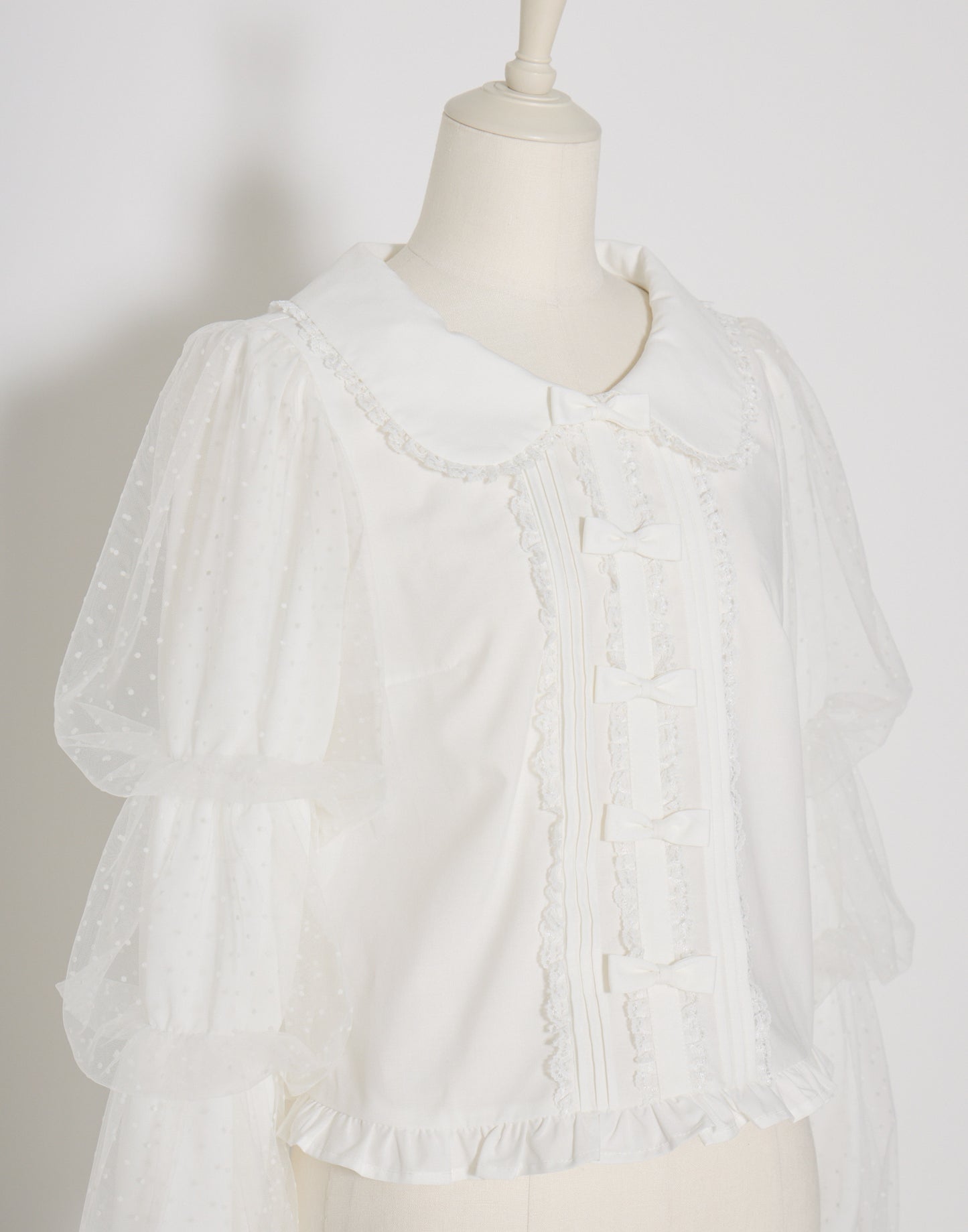 mellfy memory Whip sleeve Ribbon Blouse