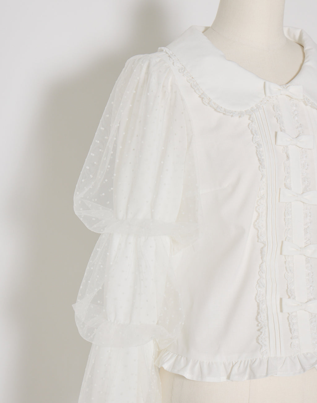 mellfy memory Whip sleeve Ribbon Blouse