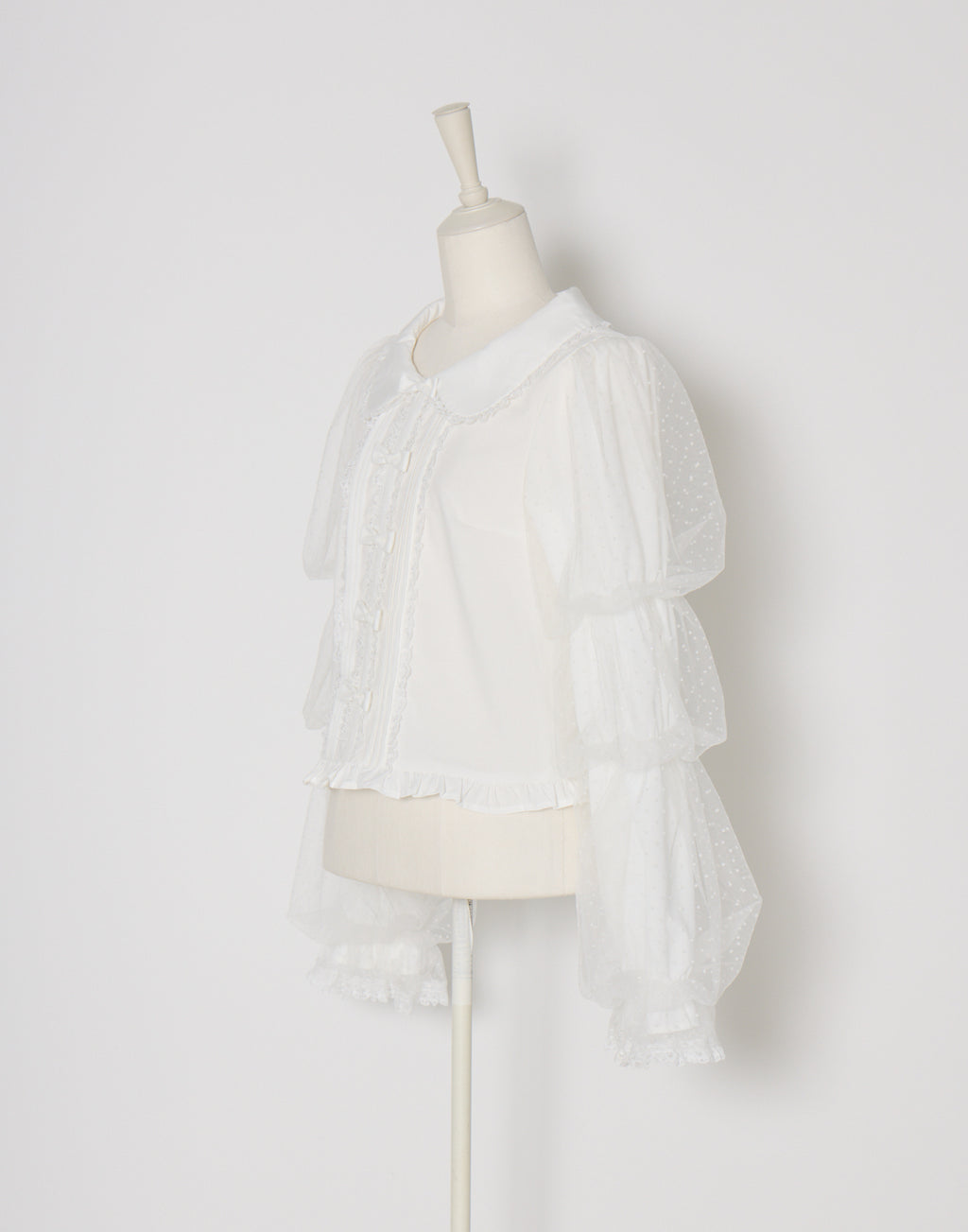 mellfy memory Whip sleeve Ribbon Blouse