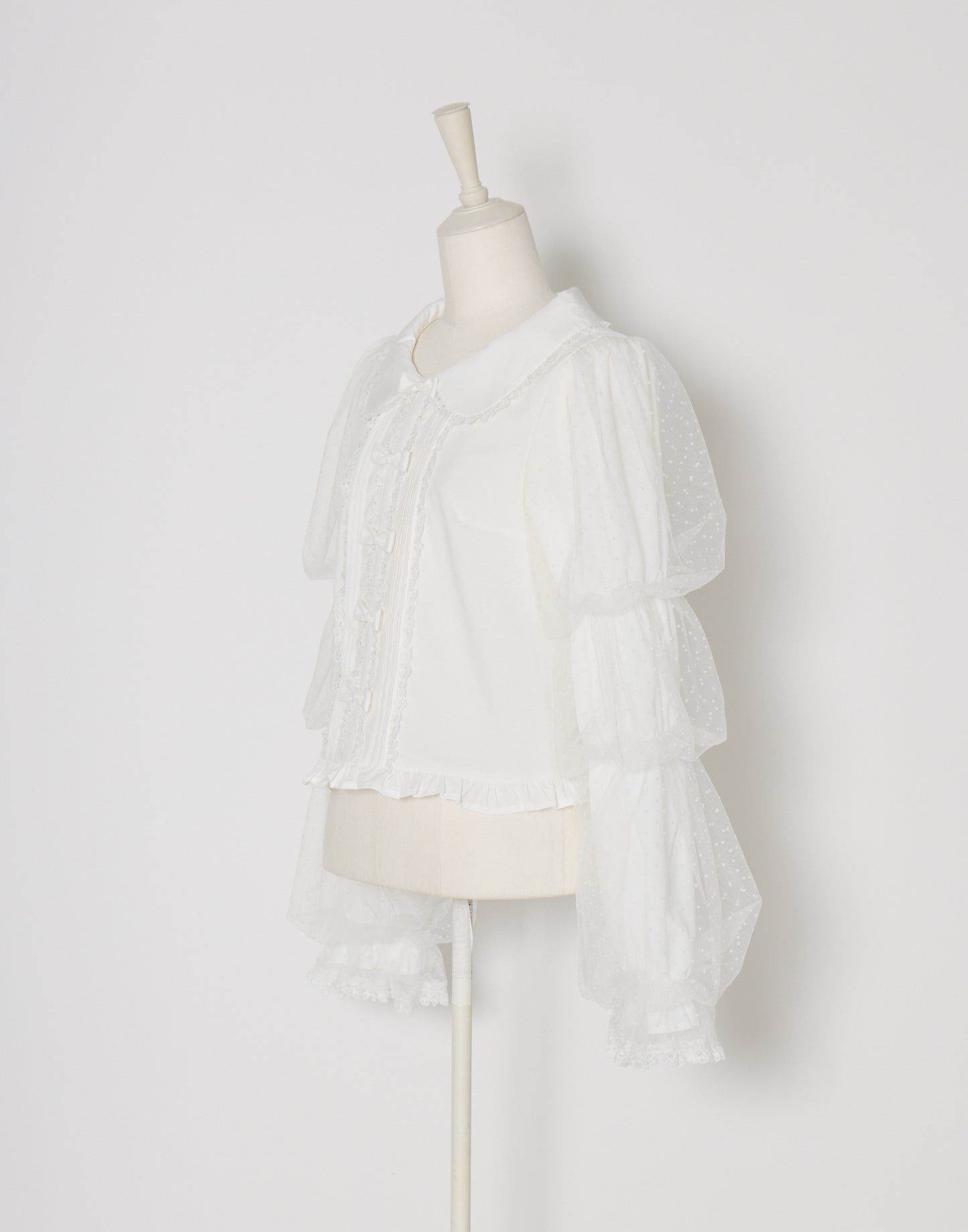 mellfy memory Whip sleeve Ribbon Blouse