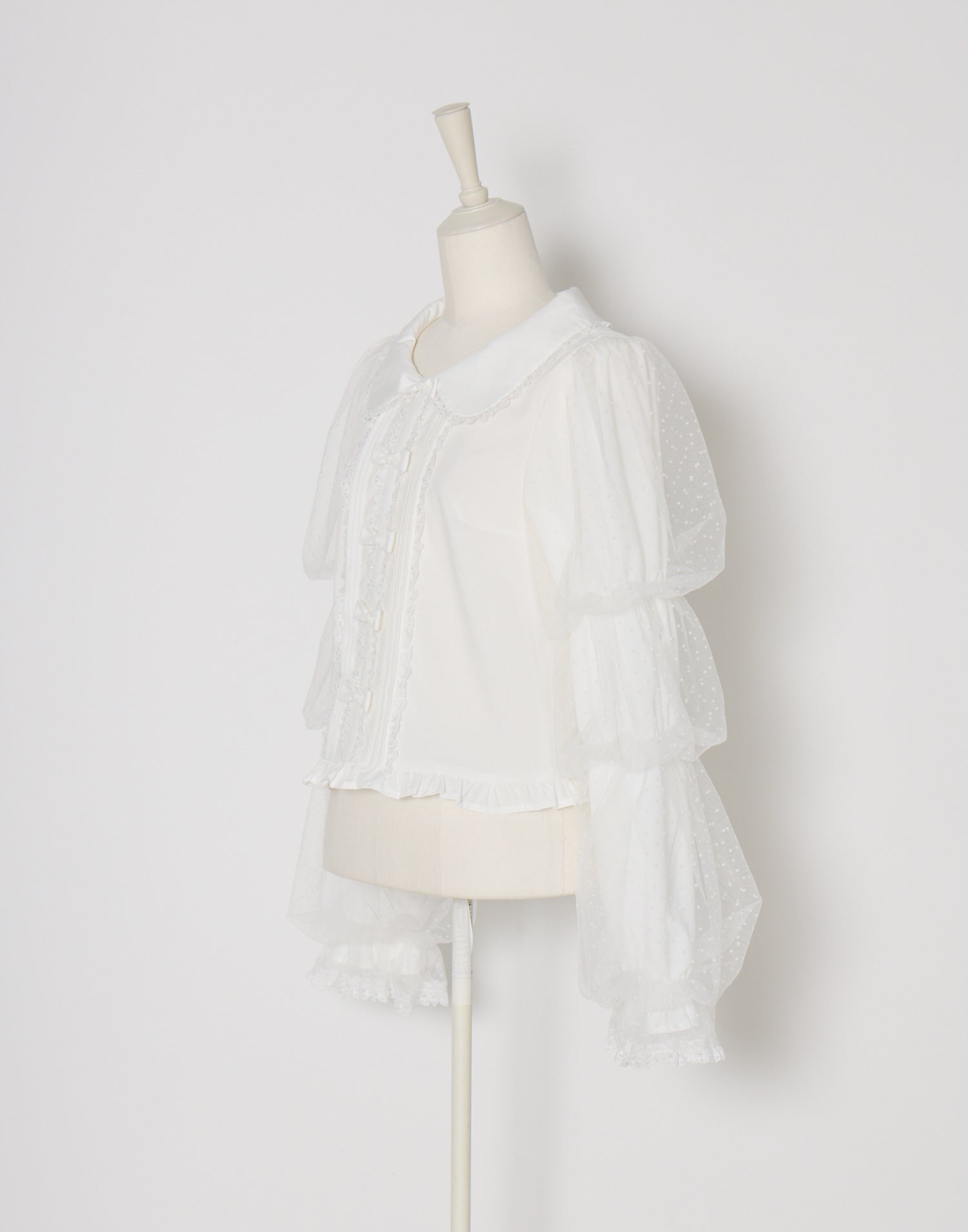 mellfy memory Whip sleeve Ribbon Blouse