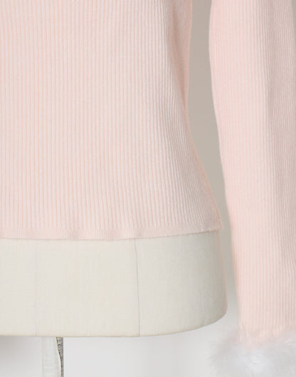 mellfy memory Ribbon Pompom Choker Angel knit