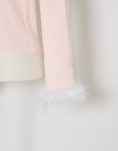 mellfy memory Ribbon Pompom Choker Angel knit