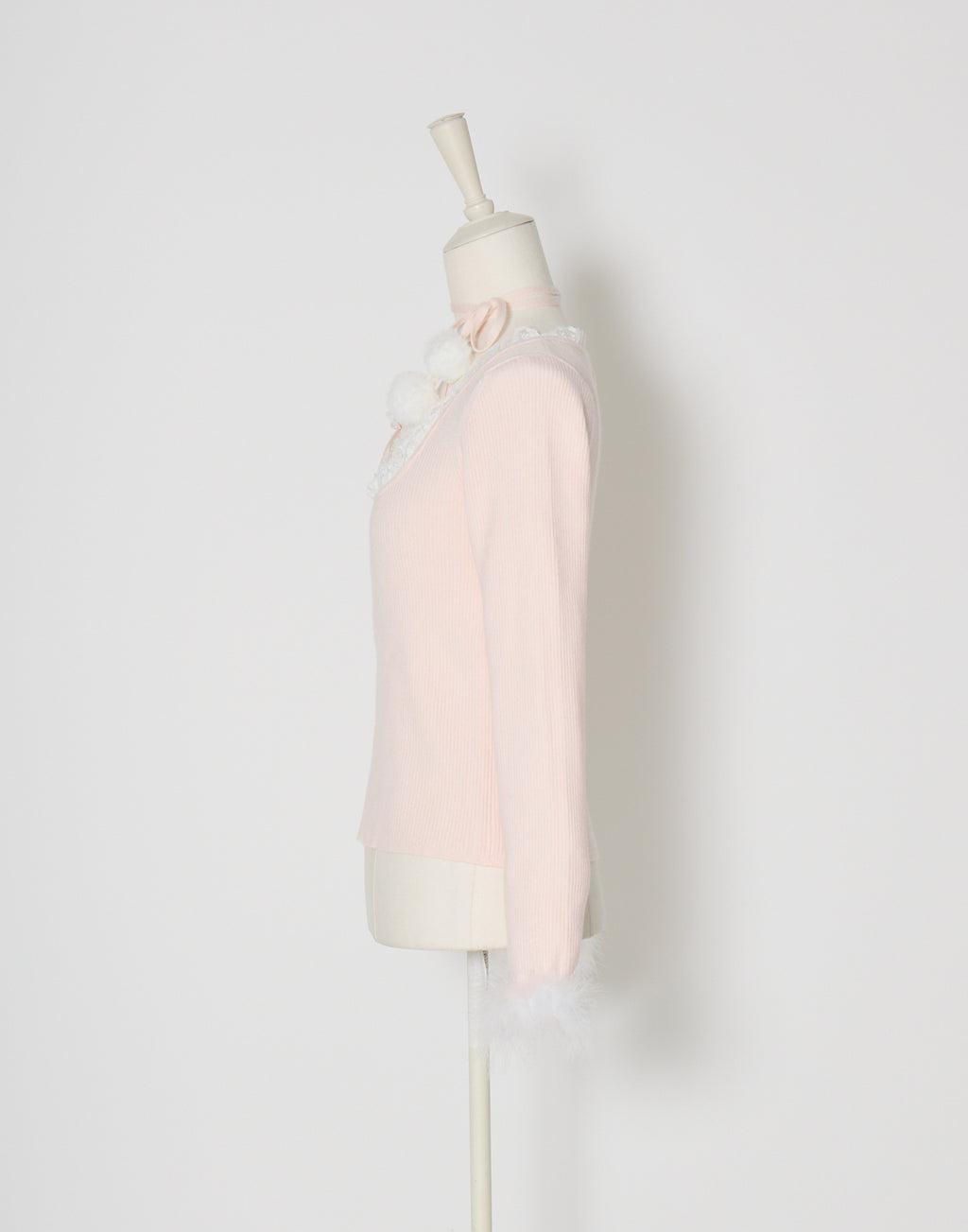 mellfy memory Ribbon Pompom Choker Angel knit