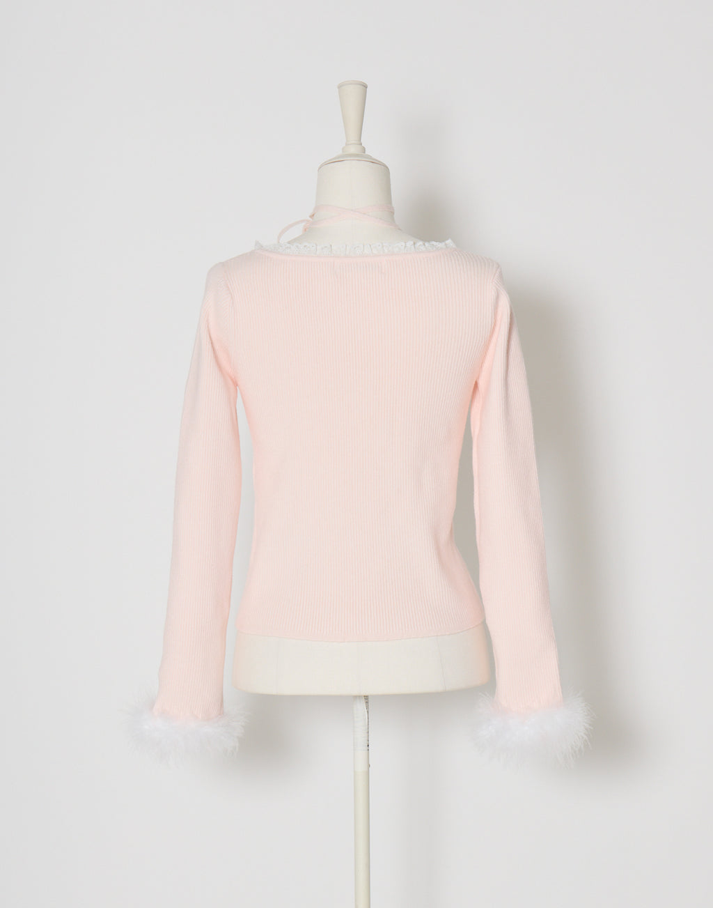 mellfy memory Ribbon Pompom Choker Angel knit