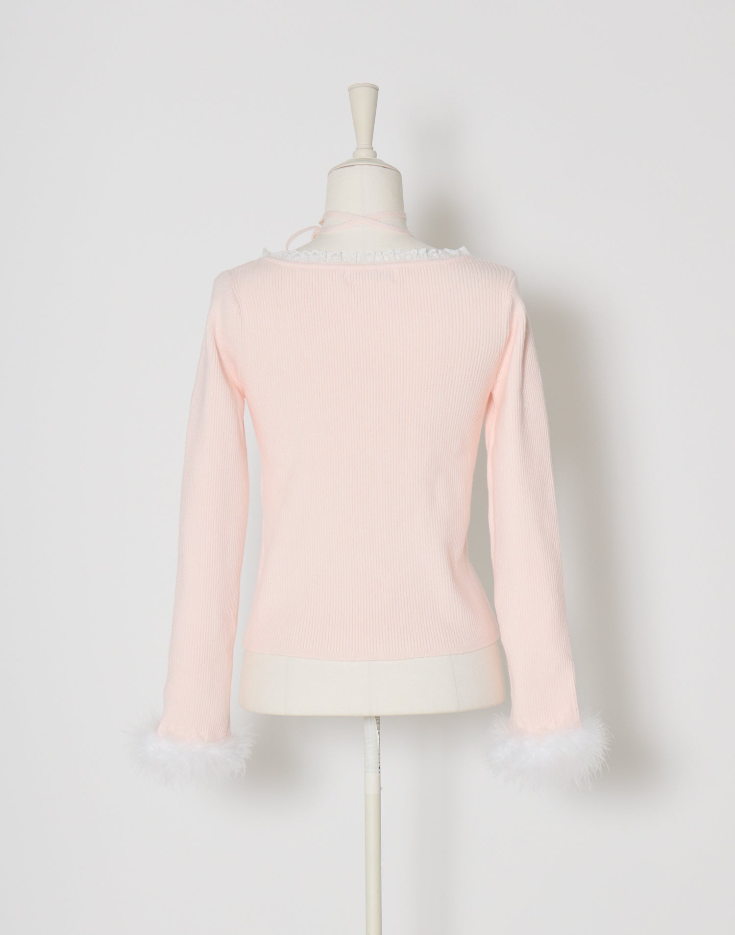 mellfy memory Ribbon Pompom Choker Angel knit