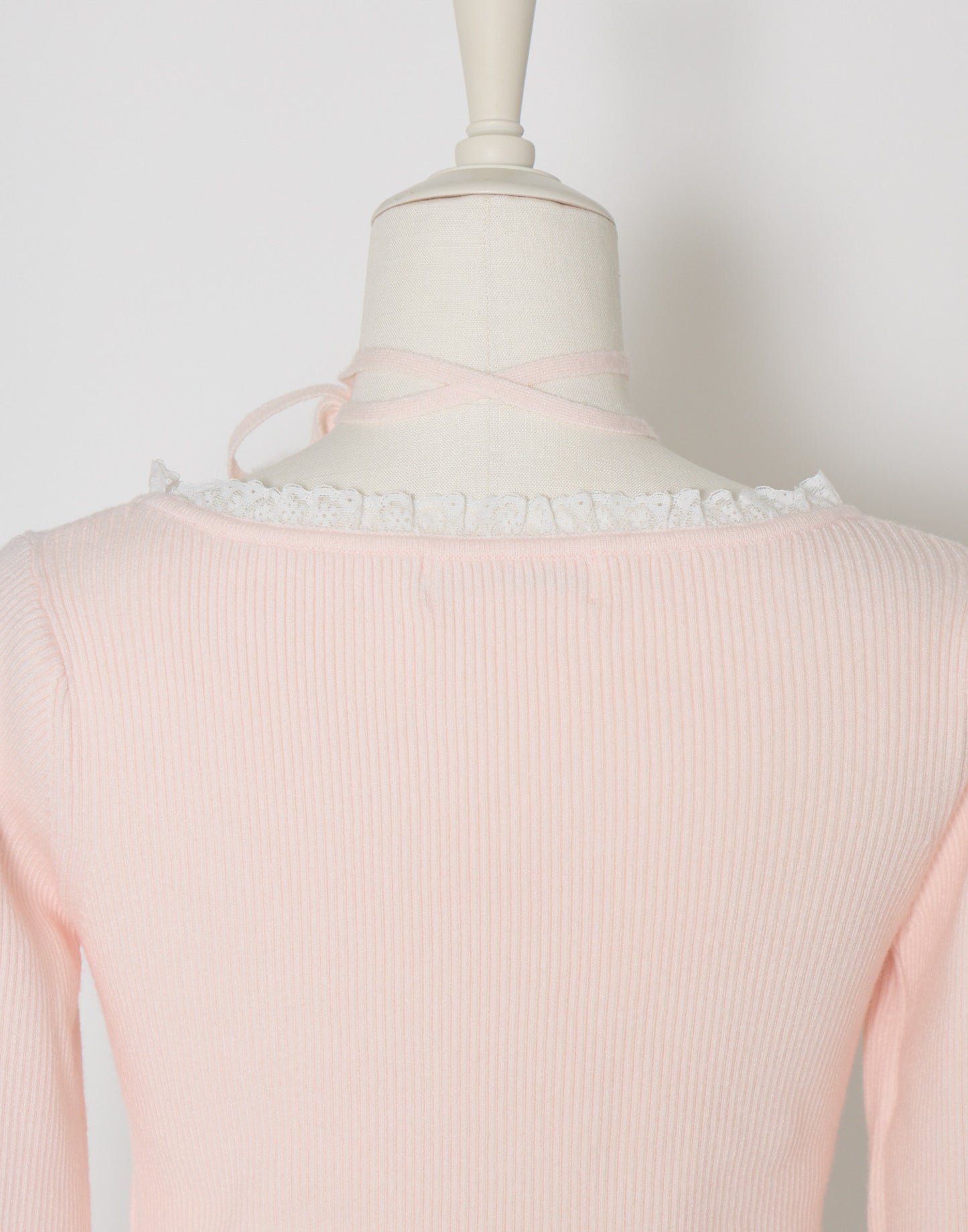 mellfy memory Ribbon Pompom Choker Angel knit