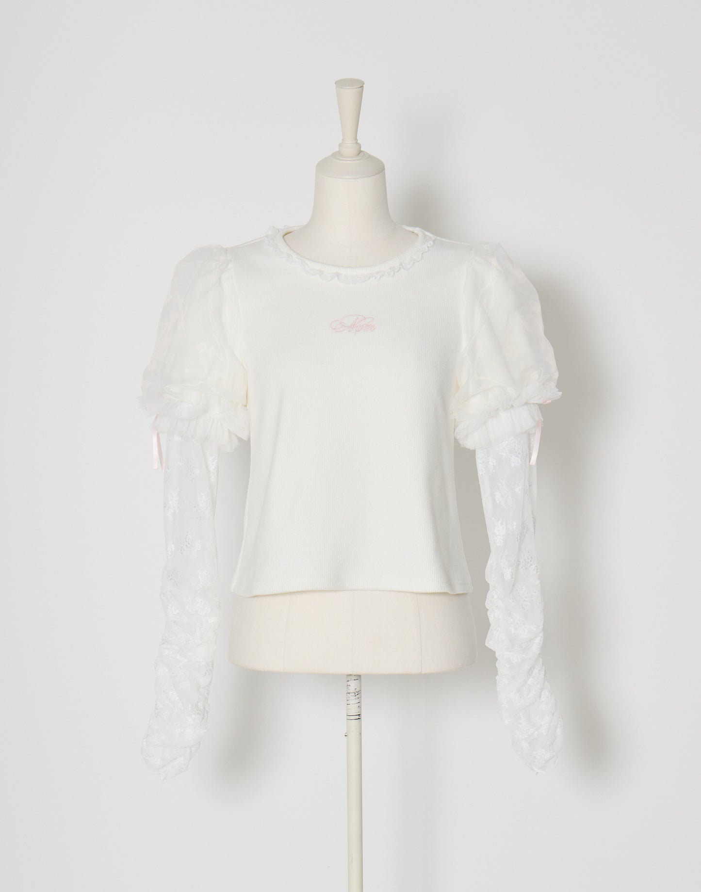 mellfy memory Feather Lace layered puff tops