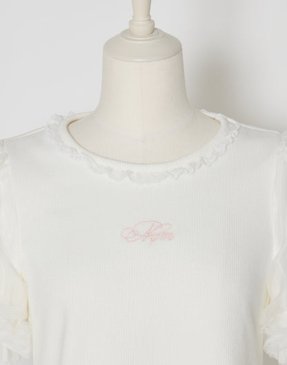 mellfy memory Feather Lace layered puff tops