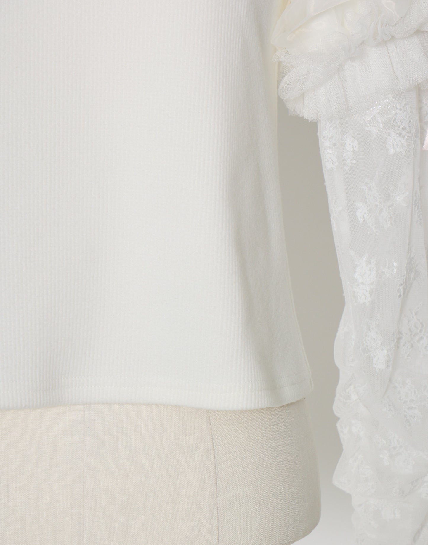 mellfy memory Feather Lace layered puff tops