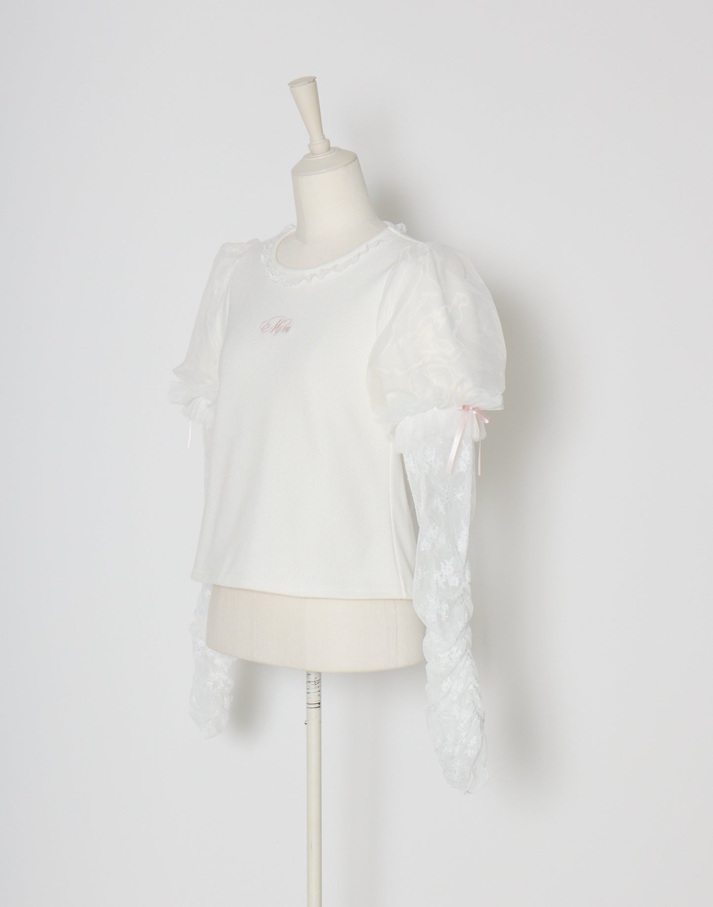 mellfy memory Feather Lace layered puff tops