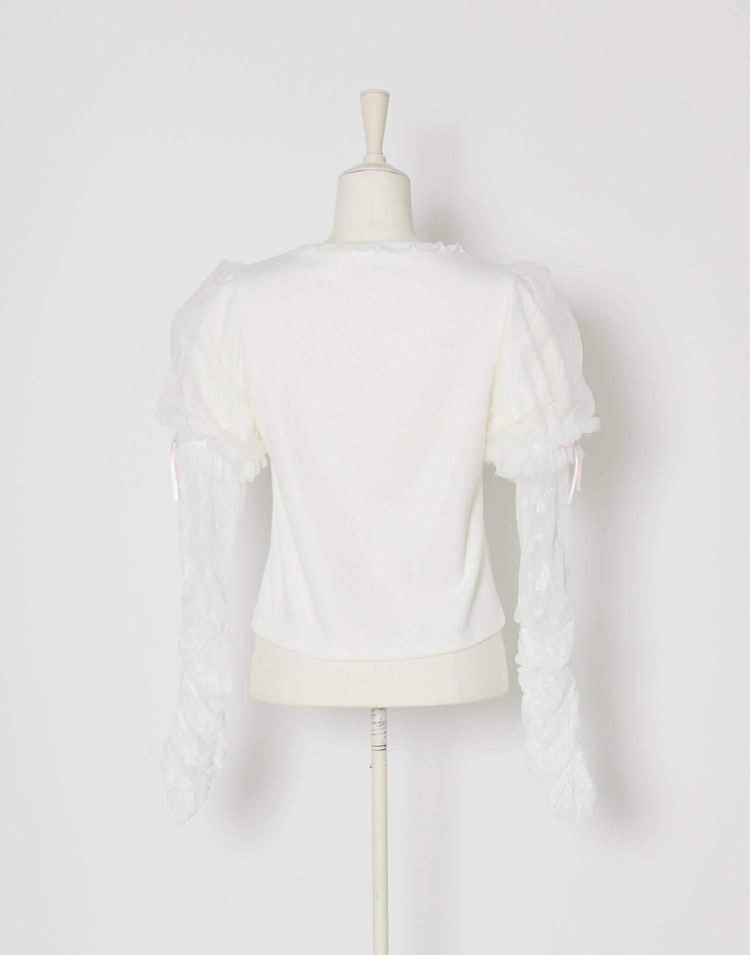mellfy memory Feather Lace layered puff tops