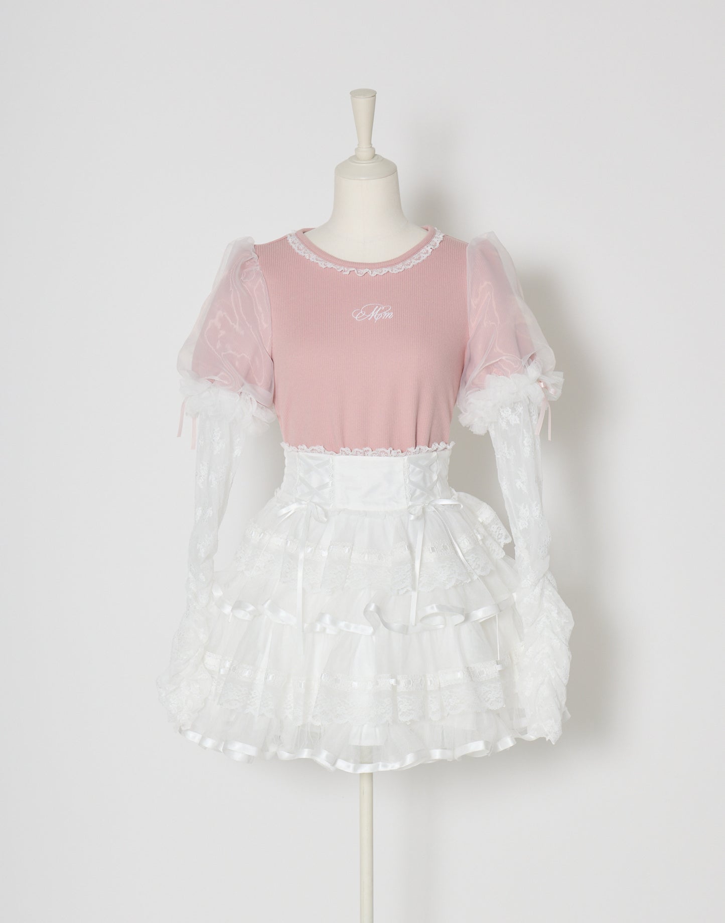 mellfy memory Feather Lace layered puff tops