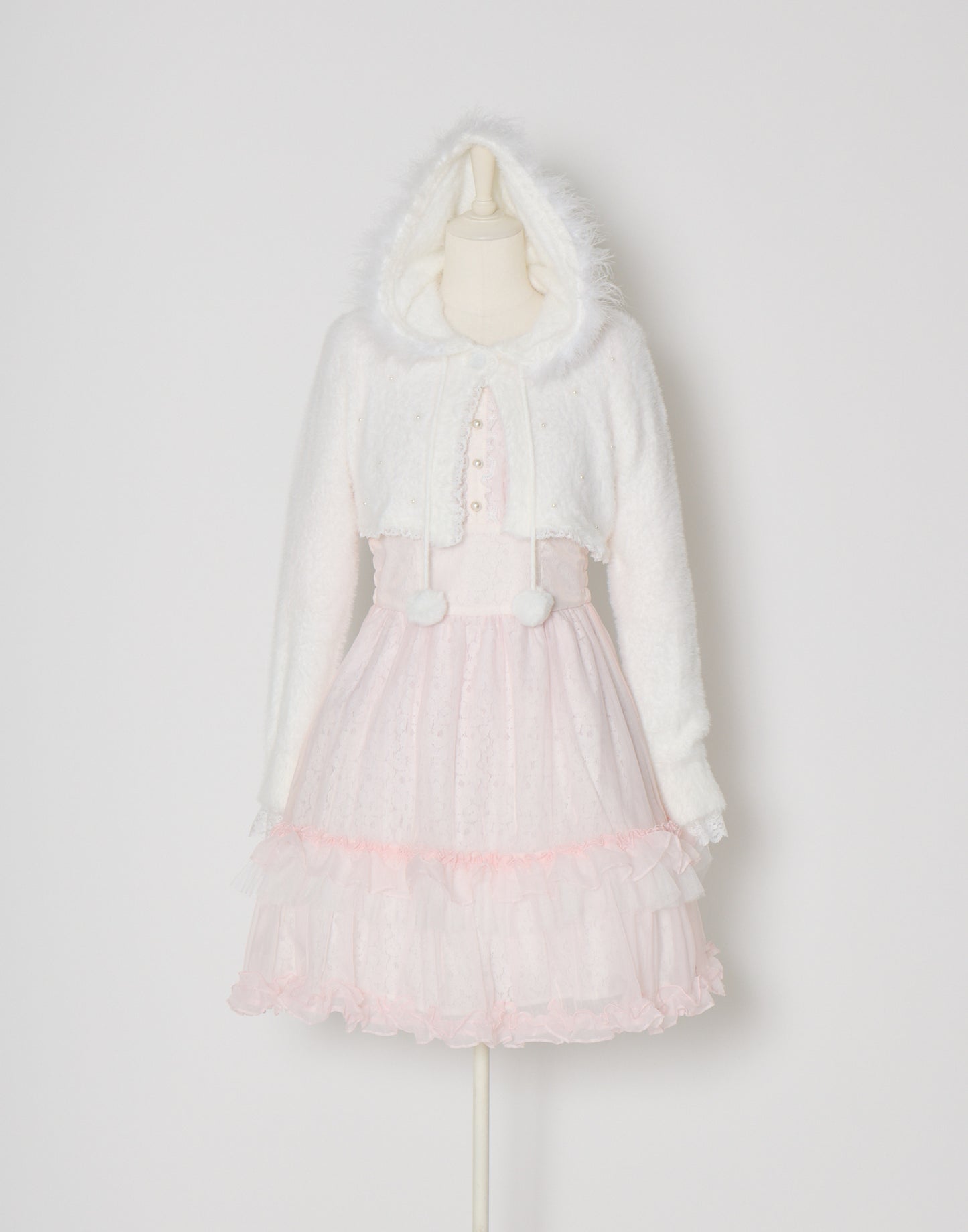 mellfy memory Fluffy pom-pom Angel hoodie cardigan