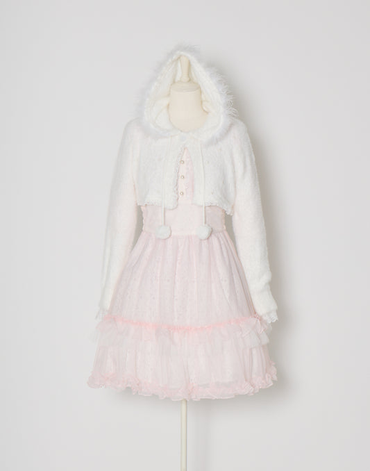 mellfy memory Fluffy pom-pom Angel hoodie cardigan