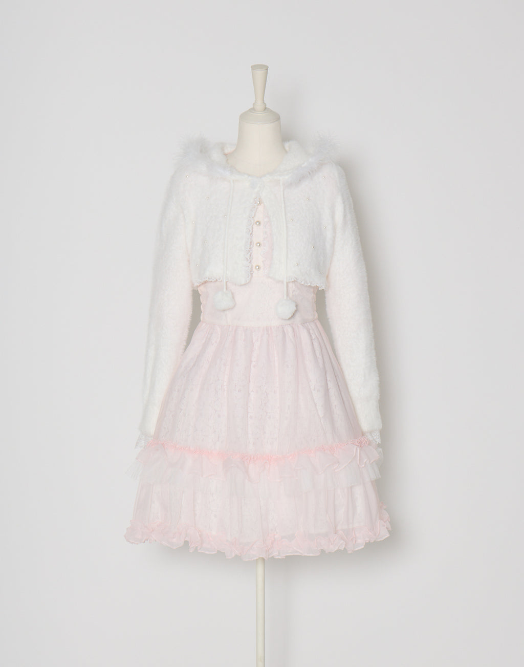 mellfy memory Fluffy pom-pom Angel hoodie cardigan