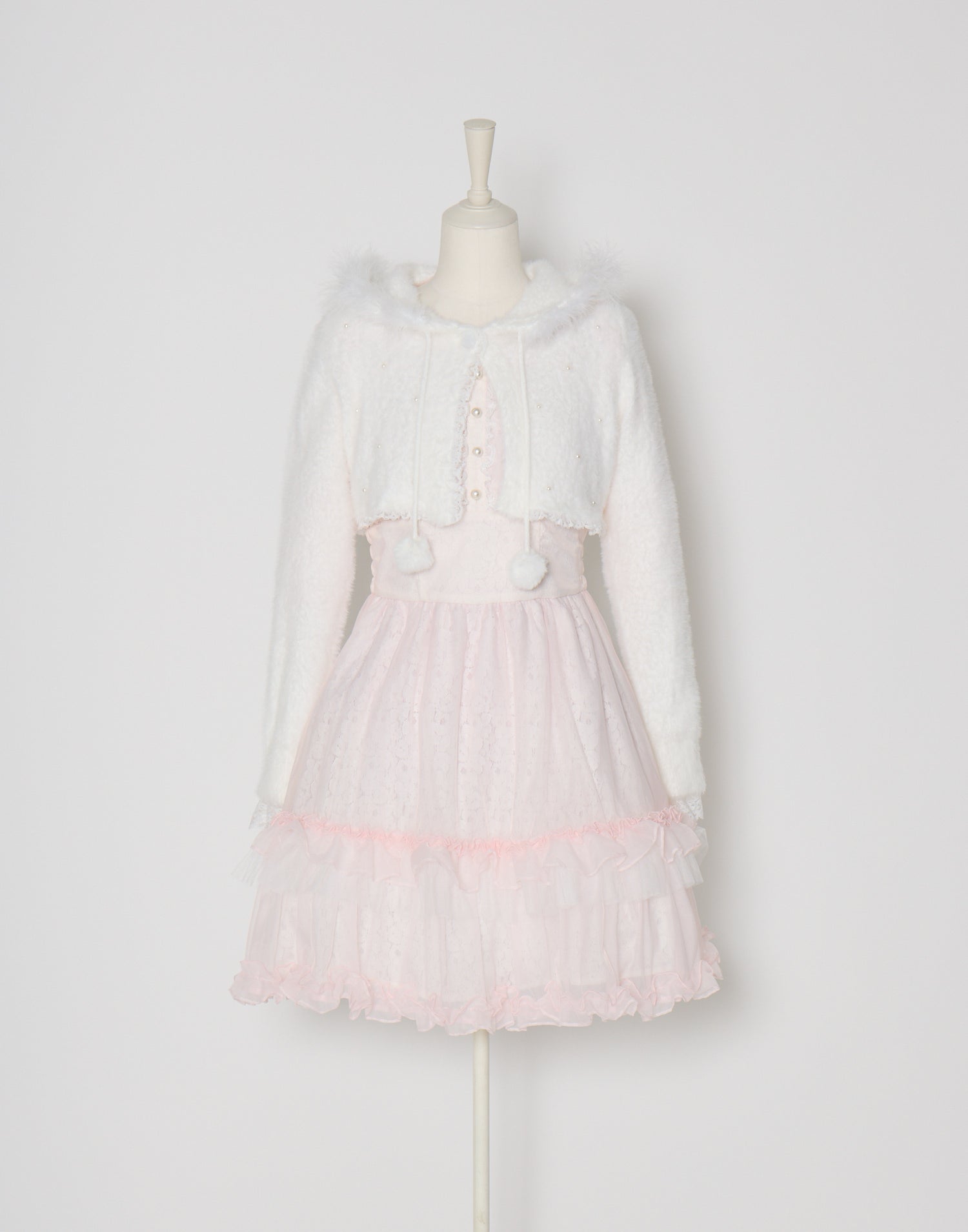mellfy memory Fluffy pom-pom Angel hoodie cardigan