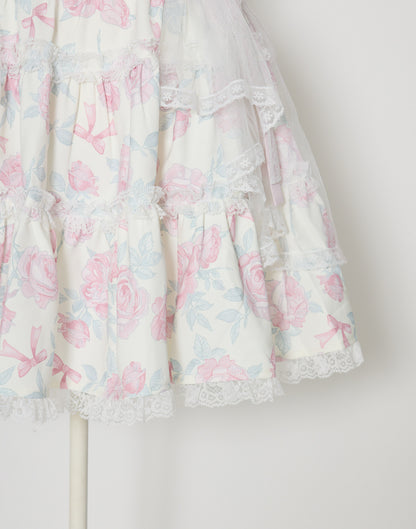 mellfy memory Rosy Flora tulle Veil Skirt
