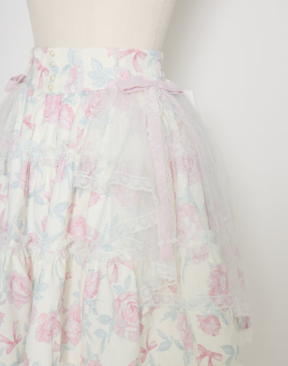 mellfy memory Rosy Flora tulle Veil Skirt