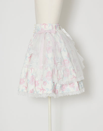 mellfy memory Rosy Flora tulle Veil Skirt