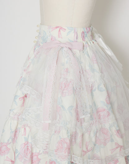 mellfy memory Rosy Flora tulle Veil Skirt