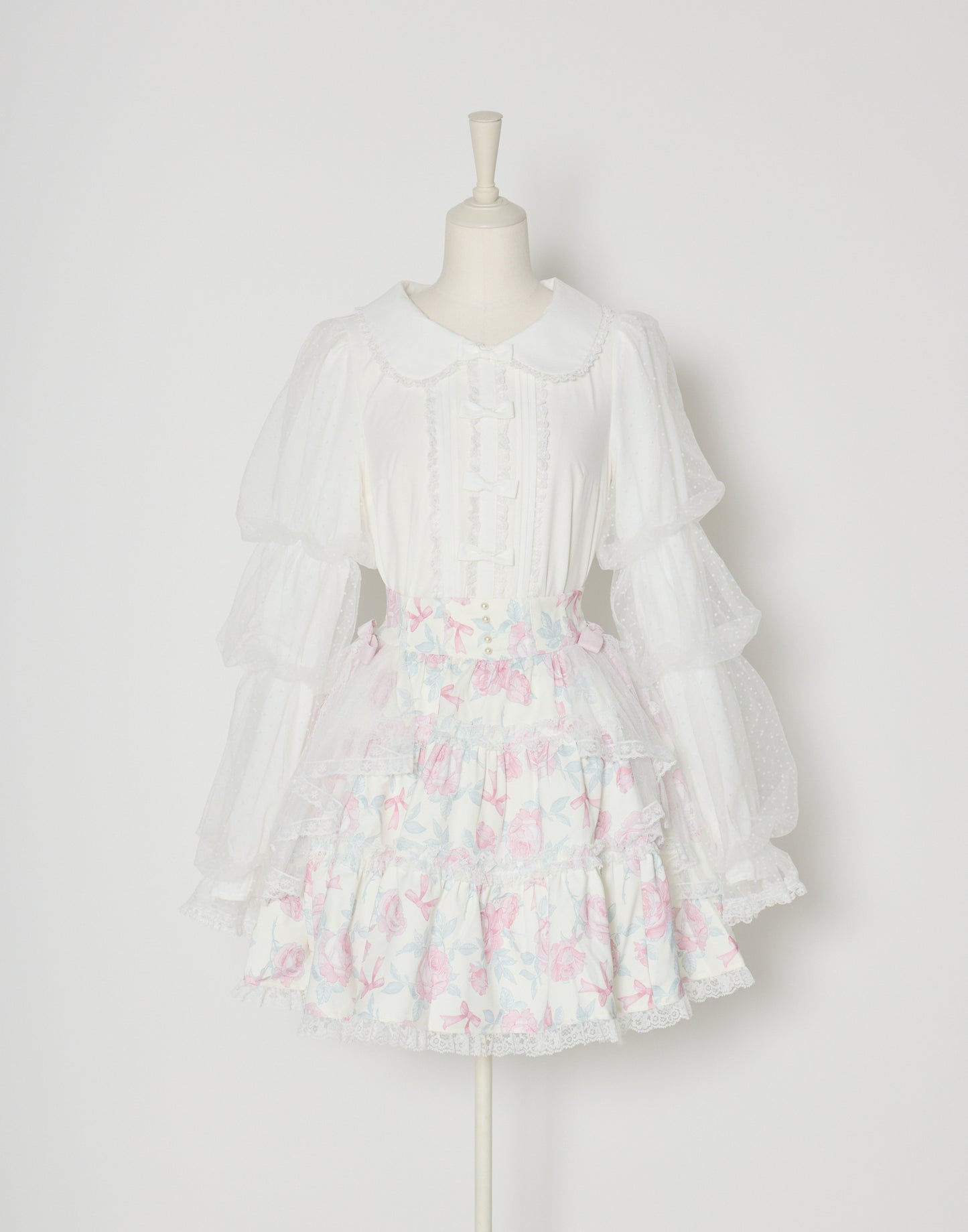 mellfy memory Rosy Flora tulle Veil Skirt