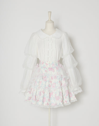 mellfy memory Rosy Flora tulle Veil Skirt