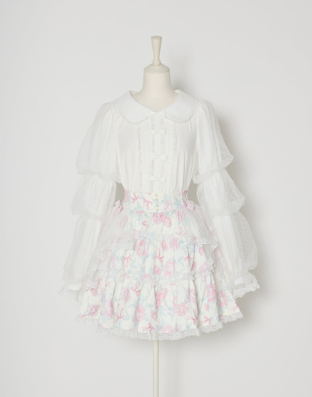 mellfy memory Whip sleeve Ribbon Blouse