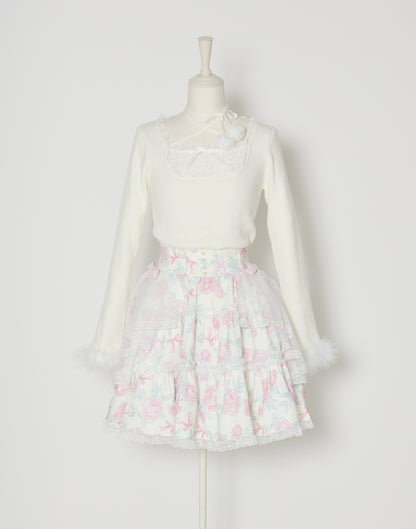 mellfy memory Rosy Flora tulle Veil Skirt