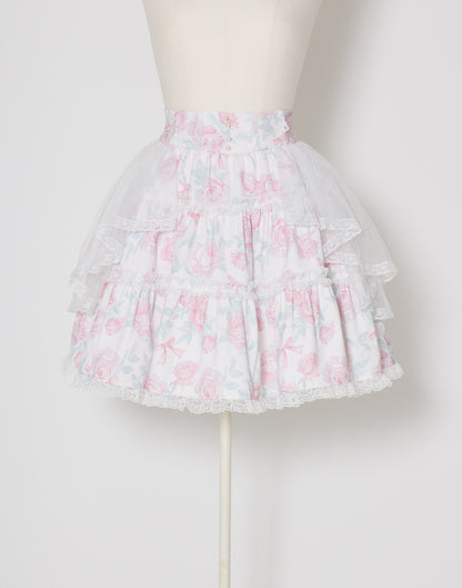 mellfy memory Rosy Flora tulle Veil Skirt