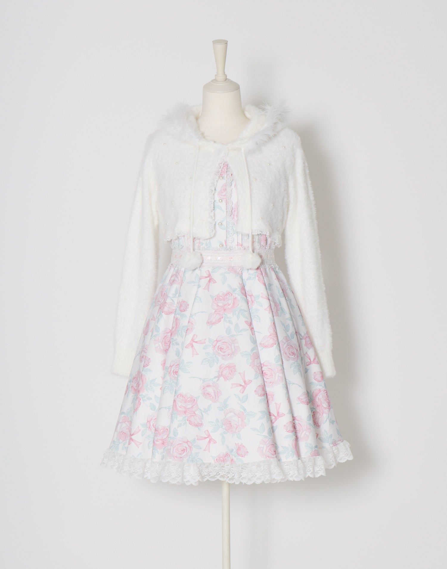 mellfy memory Fluffy pom-pom Angel hoodie cardigan