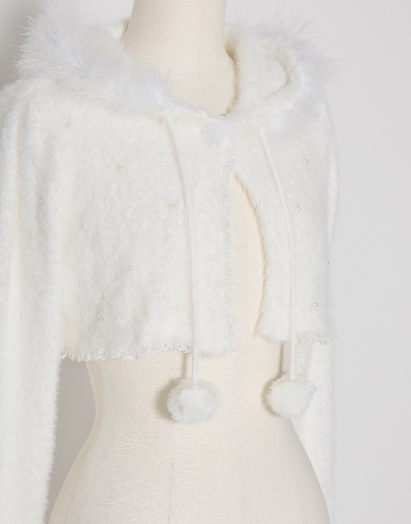 mellfy memory Fluffy pom-pom Angel hoodie cardigan