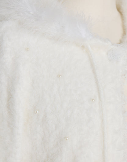 mellfy memory Fluffy pom-pom Angel hoodie cardigan