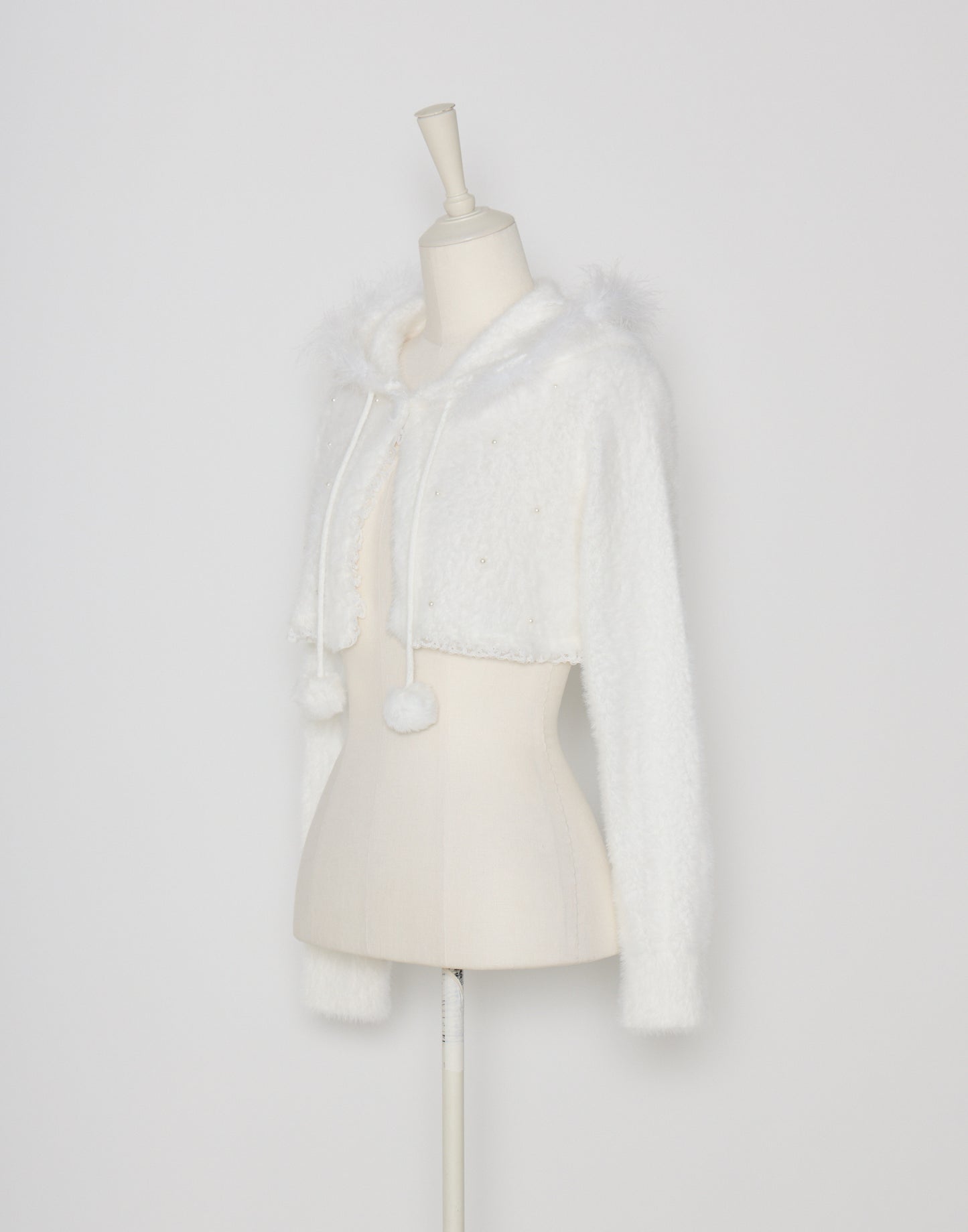 mellfy memory Fluffy pom-pom Angel hoodie cardigan