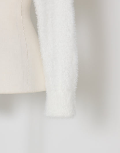 mellfy memory Fluffy pom-pom Angel hoodie cardigan