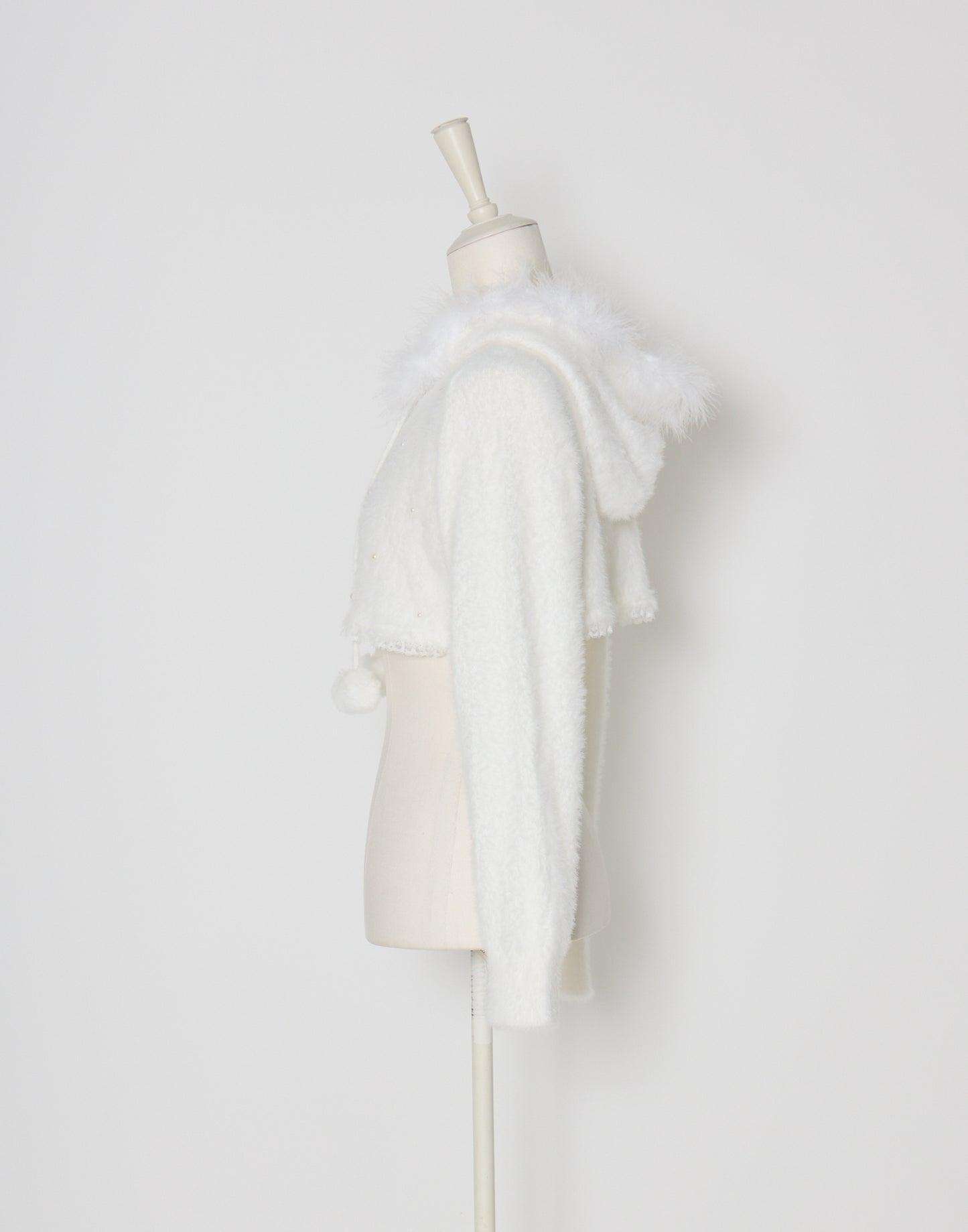 mellfy memory Fluffy pom-pom Angel hoodie cardigan