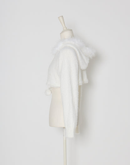 mellfy memory Fluffy pom-pom Angel hoodie cardigan