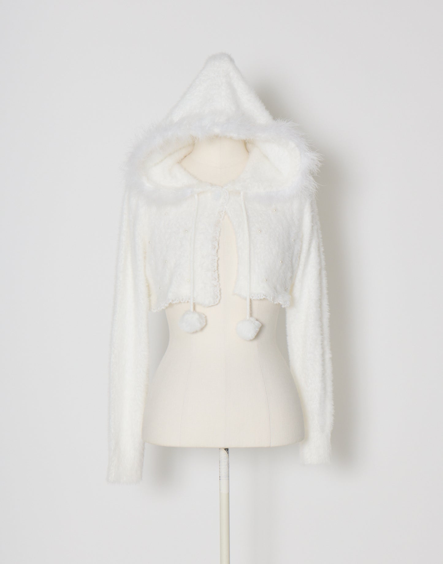 mellfy memory Fluffy pom-pom Angel hoodie cardigan