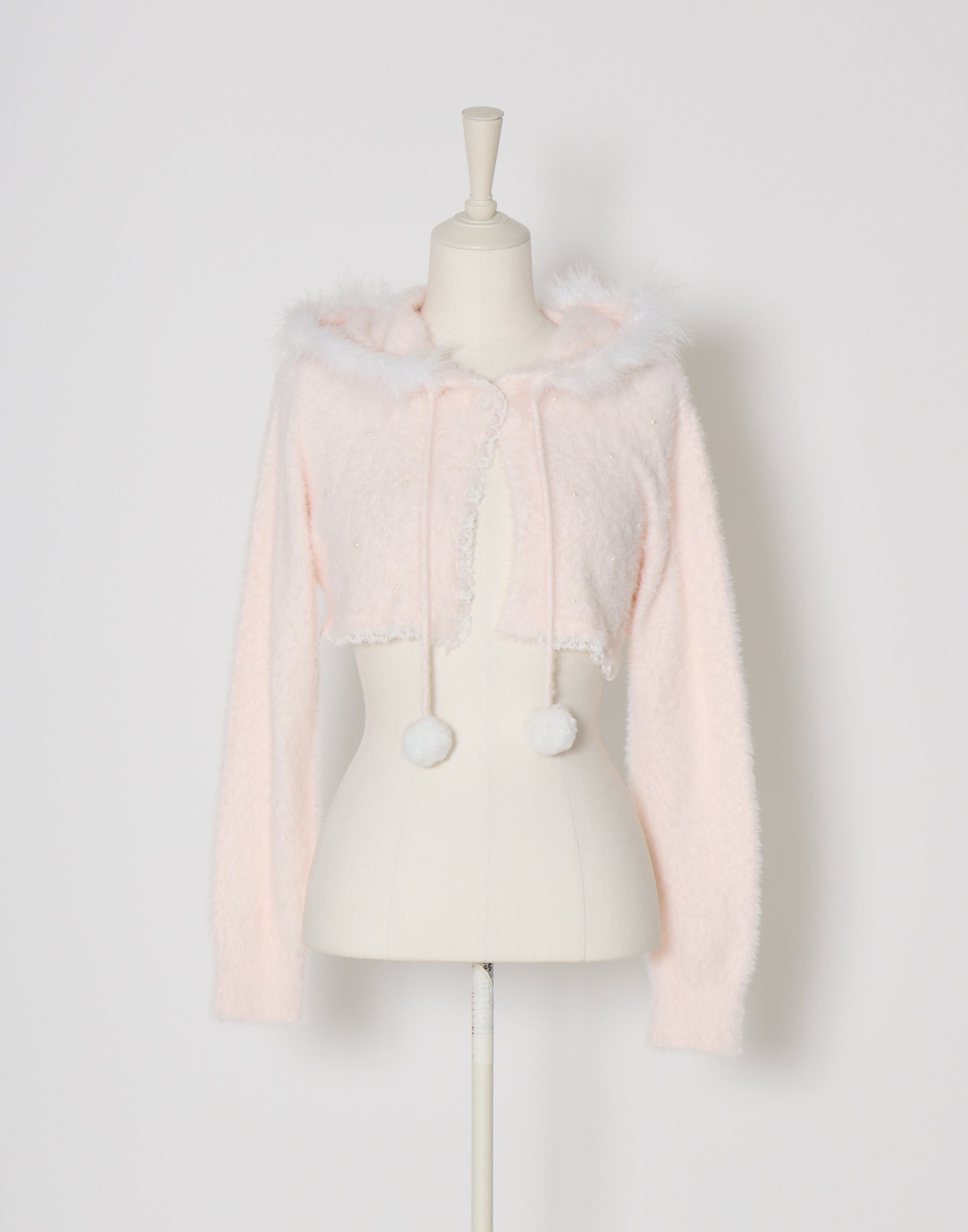 mellfy memory Fluffy pom-pom Angel hoodie cardigan