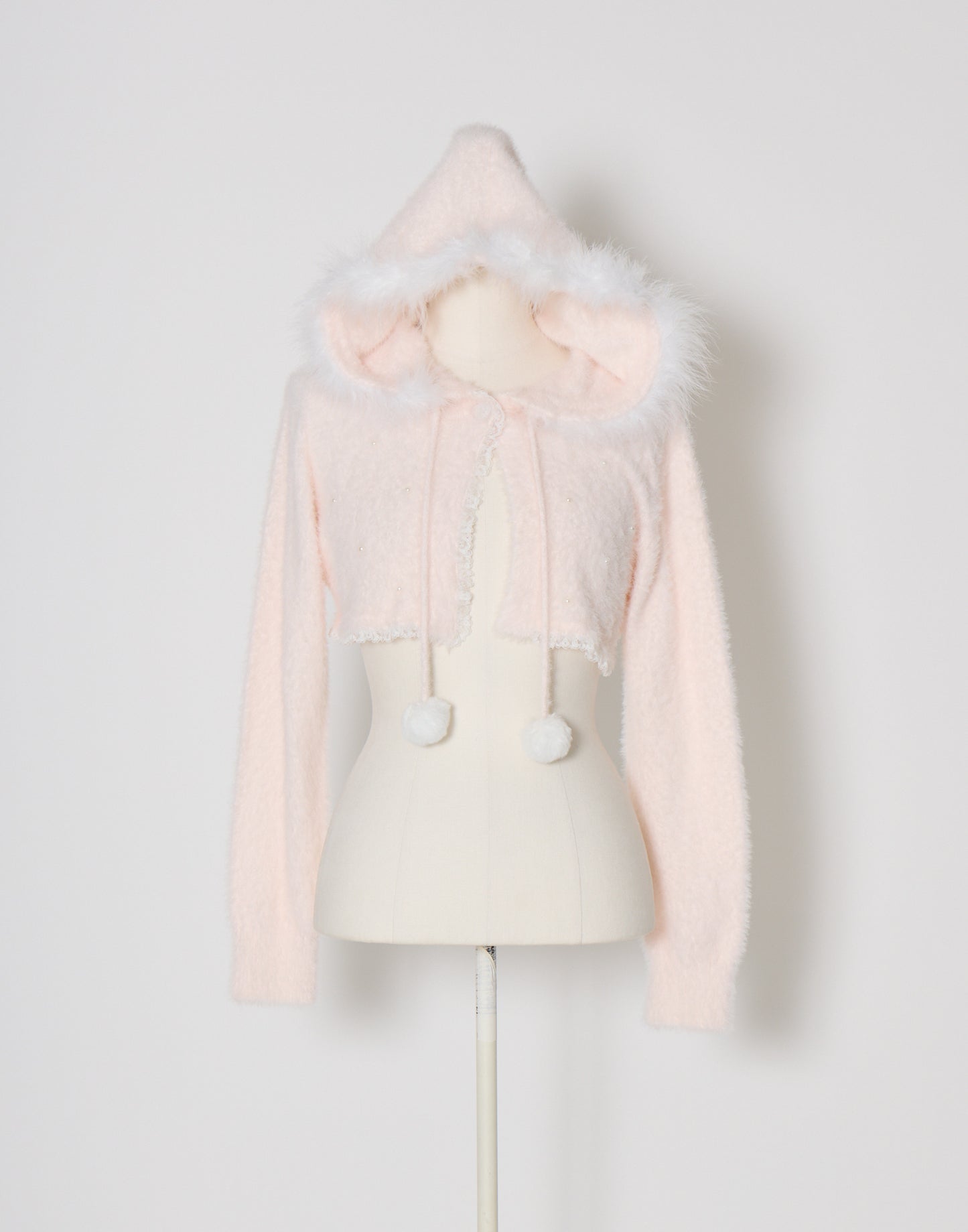 mellfy memory Fluffy pom-pom Angel hoodie cardigan