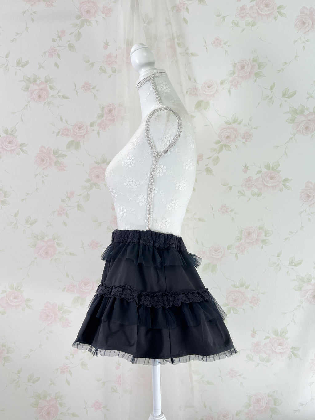 Tulle Lace Shoujo Skirt (Black)