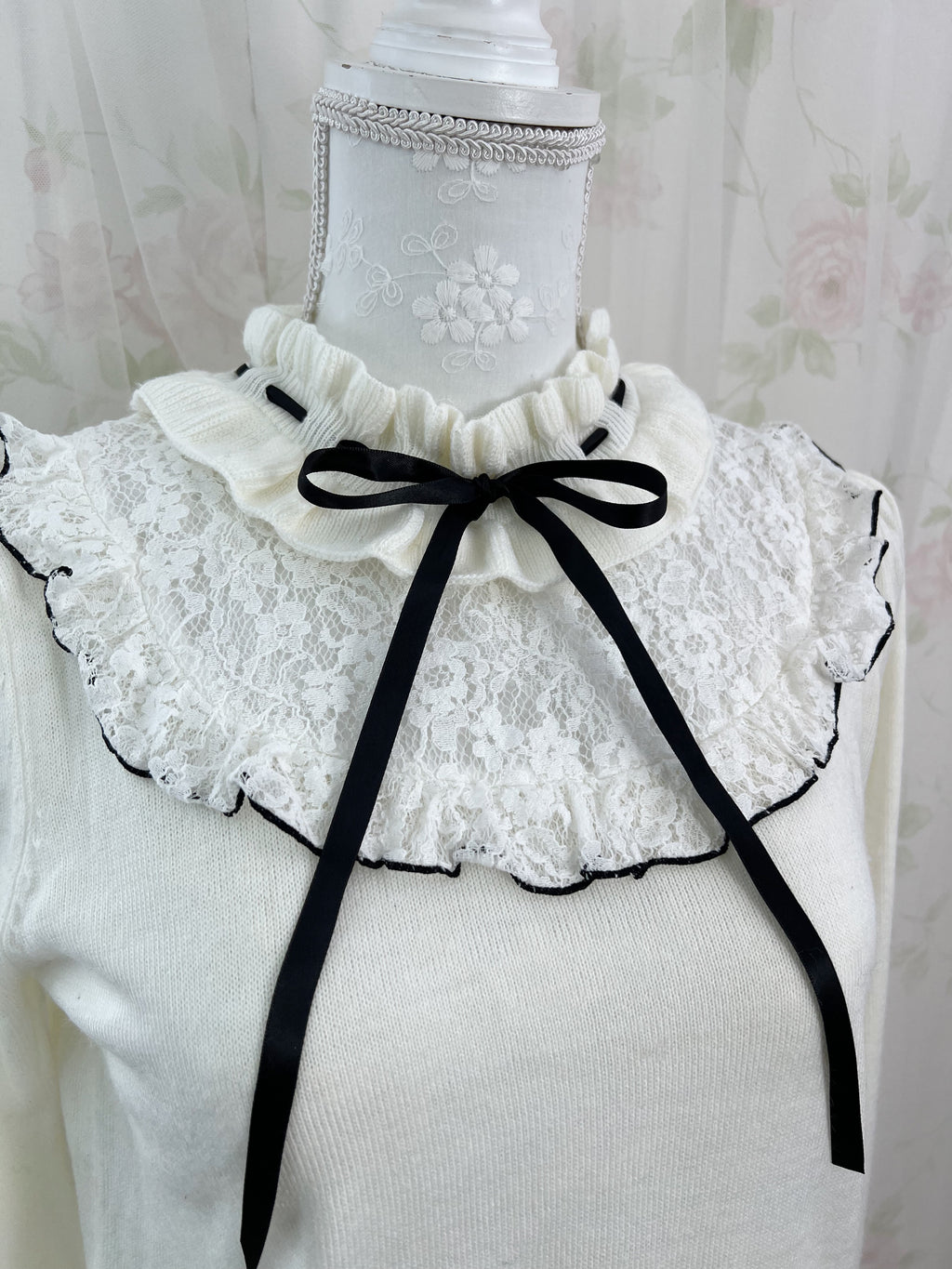 Secret Honey Lace Front Dolly Knit Top (Ivory)