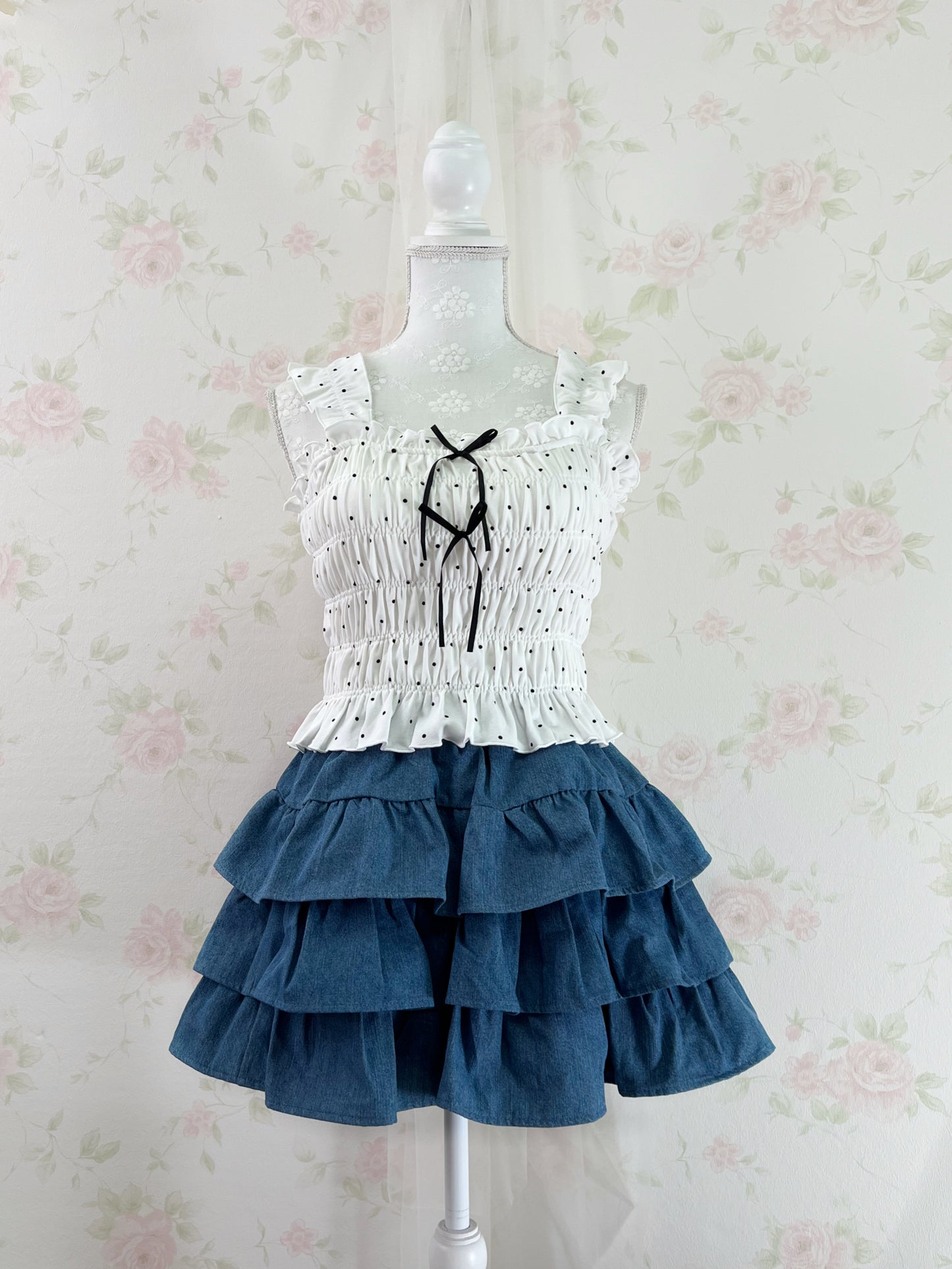 Olive des Olive Side Tiered Denim Skirt