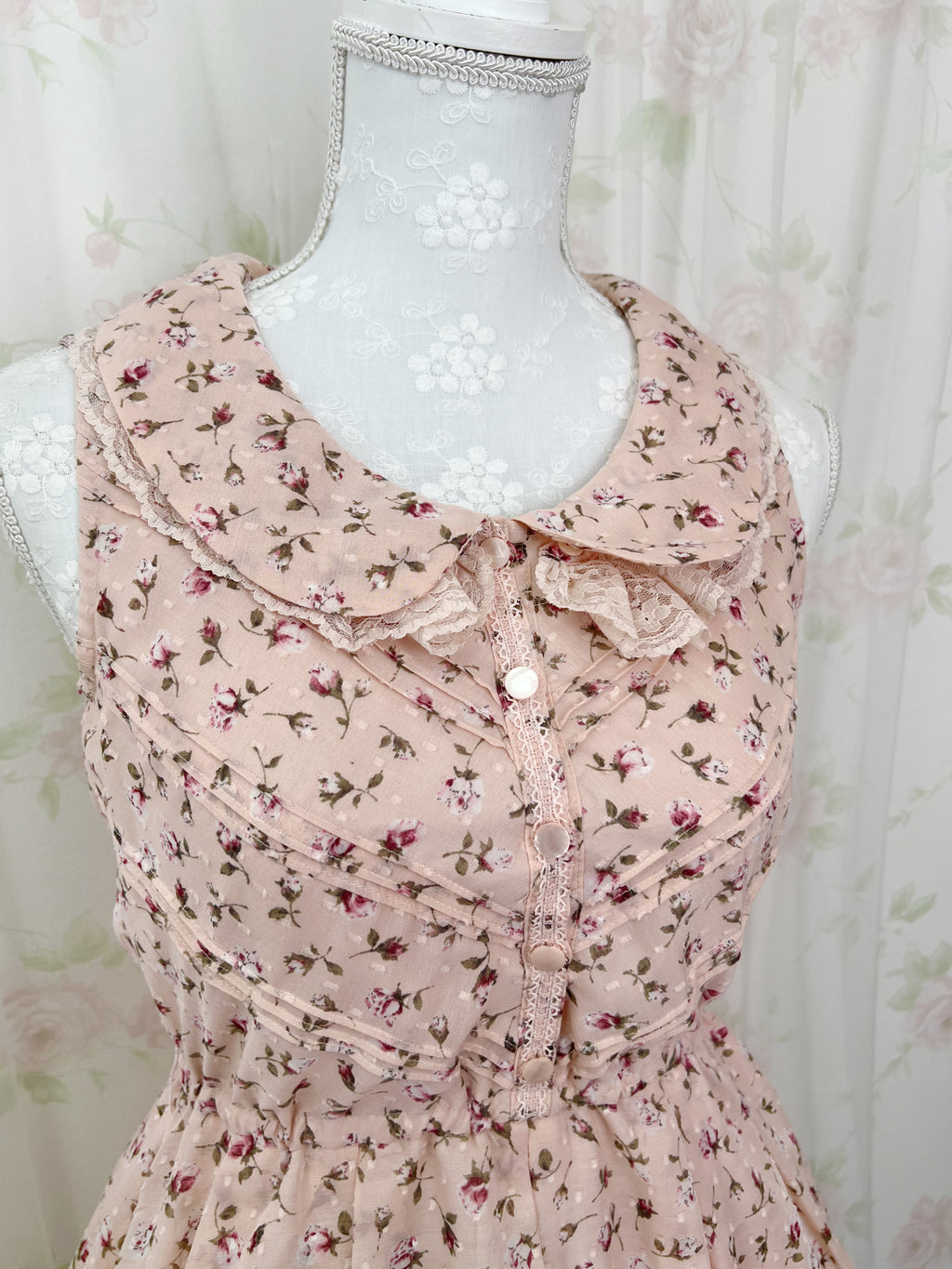 L'EST ROSE Floral Dolly Collar Dress