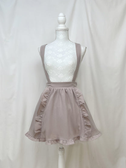 ROJITA Ruffled Jumper Skirt (Moca Beige)