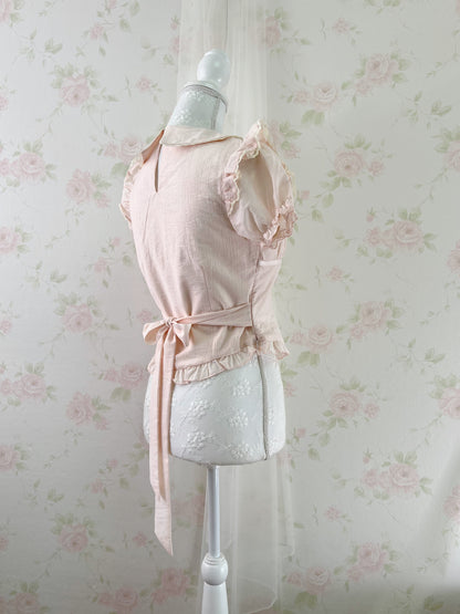 NoGenki Back Bow Girly Blouse (Peach Pink)