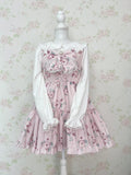 majoretty Floral Lace Collar Dress (Pink)