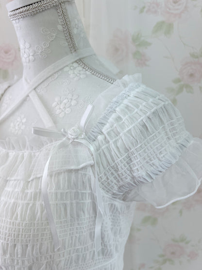 axes femme Side Ribbon Cross String Top (White)